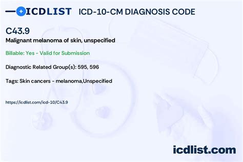 melanoma icd 10 code unspecified